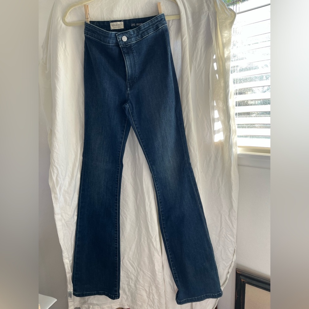 Pilcro Dark Blue Flare Jeans